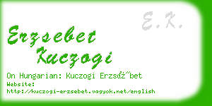 erzsebet kuczogi business card